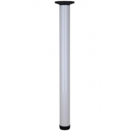 Table, bar and worktop stand ZOOM round white adjustable, D. 60 x 730 to 1100 mm - CIME - Référence fabricant : 53948
