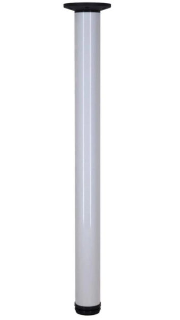Gamba per tavolo, barra e piano di lavoro ZOOM rotonda bianca regolabile, D. 60 x 730 a 1100 mm