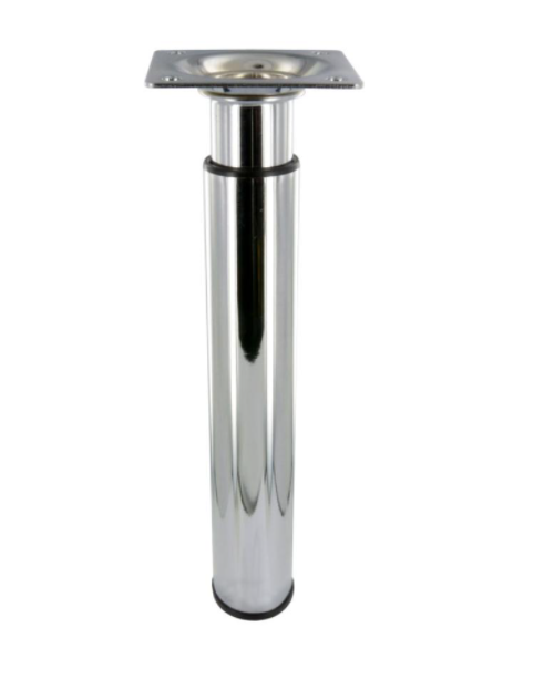 Table base, cylindrical furniture adjustable from 210 to 350 mm in chrome steel