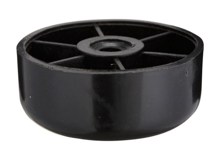 Pie de mueble de PVC negro para atornillar, Diam.50 x H.25 mm
