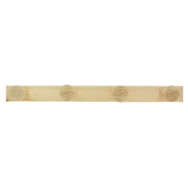 Patère en pin brut à 4 têtes, L. 475 x H. 42 x P. 60 mm - CIME - Référence fabricant : 57515