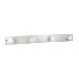 Coat hook with 4 heads in white beech, W. 475 x H. 42 x D. 60 mm - CIME - Référence fabricant : 57423