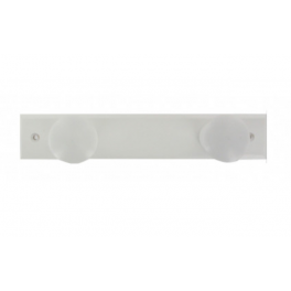 White beechwood coat hook with 2 heads, W. 225 x H. 42 x D. 60 mm - CIME - Référence fabricant : 57421