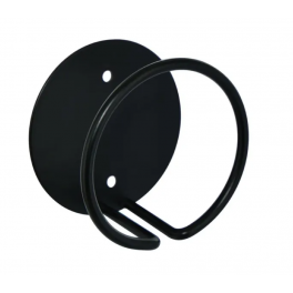 Coat hook in hoop, flat round plate diameter 100 mm, D. 58 mm, in black steel - CIME - Référence fabricant : L.59901