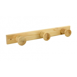 Pine coat hook with 3 heads, W. 350 x H. 42 x D. 60 mm - CIME - Référence fabricant : 57419