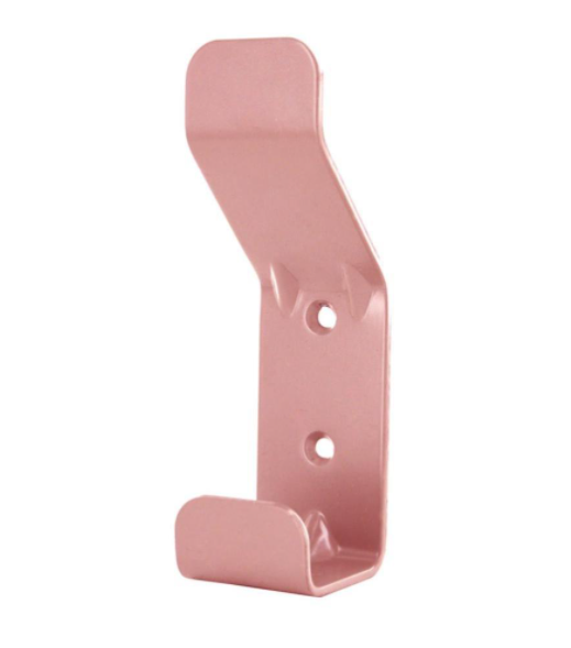 Peg to be fixed 1 head, 1 hook in pink steel, W. 40 x H. 140 x D. 50 mm 