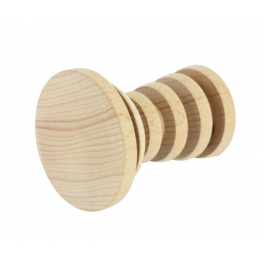 Coat hook, hanger holder with 1 head in raw beechwood RUCHESCANDY, D. 80 x D. 100 mm - CIME - Référence fabricant : 59914