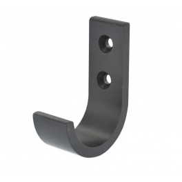 Round hook to be fixed, 1 black aluminium hook W. 25 x H. 70 x D. 50 mm - CIME - Référence fabricant : CQ.32009.1