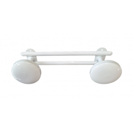 Coat hook, 2 heads in white steel diameter 65 mm, L. 245 mm - CIME - Référence fabricant : 57508