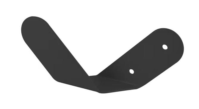 Appendiabiti, appendiabiti design a testa singola in acciaio nero, L. 174 x H. 73 x P. 35 mm