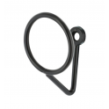 Coat hook with 1 head in black steel, W. 97 x D. 56 mm 