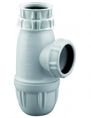 Siphon for washbasin inlet 1"1/4, adjustable 64/120 mm, outlet D. 40 mm, NF certified, white