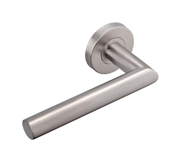 LC3 handle set, 90° angle on rose, stainless steel spout
