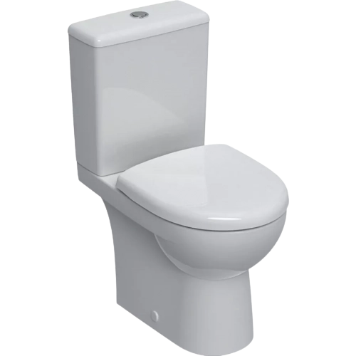 Kompaktes bodenstehendes WC-Paket renova RIMFREE, multidirektionaler Abgang