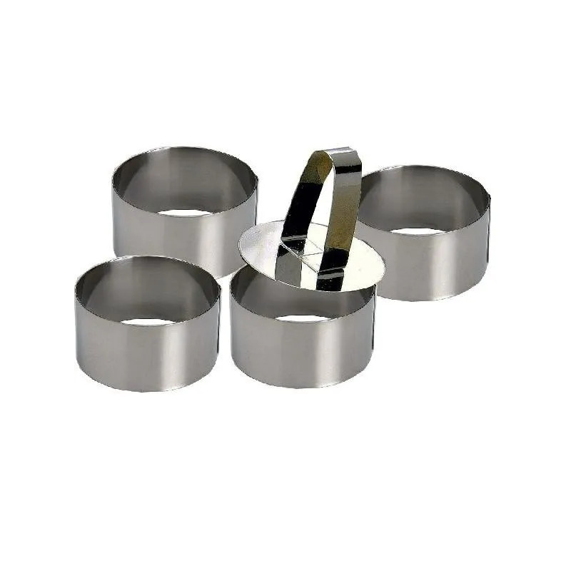 Set van 4 schuimrubberen cirkels 7.5cm en pusher