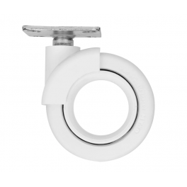 White rotola swivel castor, 47x47 mm, D. 65 x H.80 mm, center distance 35x35mm - CIME - Référence fabricant : 54651