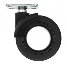 Rotating castor rotola black, 47x47 mm, D. 65 x H.80 mm, distance between centers 35x35mm - CIME - Référence fabricant : 54677