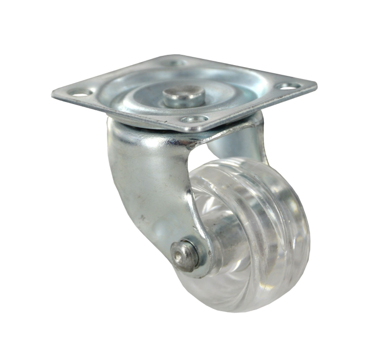Drill castor eco D. 40 mm transparent with swivel plate