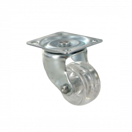 Drill castor eco D. 48 mm transparent with swivel plate - CIME - Référence fabricant : 54636