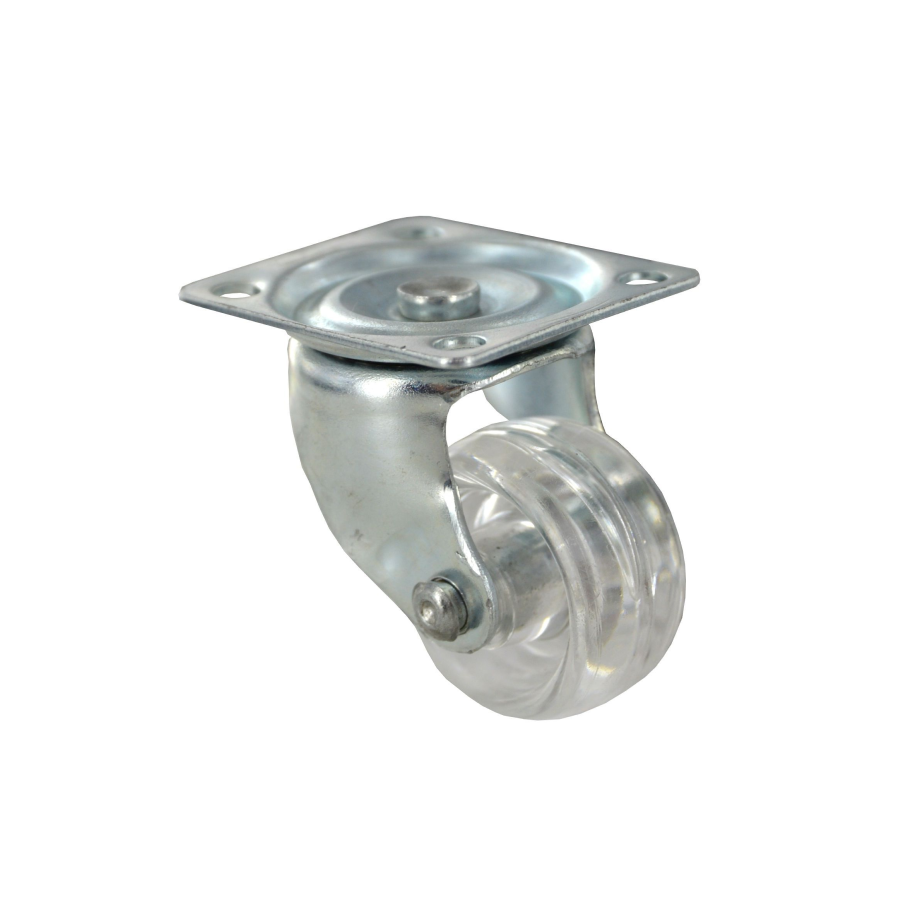 Drill castor eco D. 48 mm transparent with swivel plate