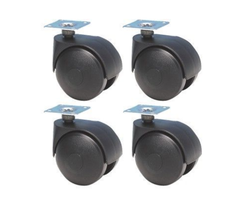 Set of 4 casters D. 40 mm x H. 56 mm with swivel plate
