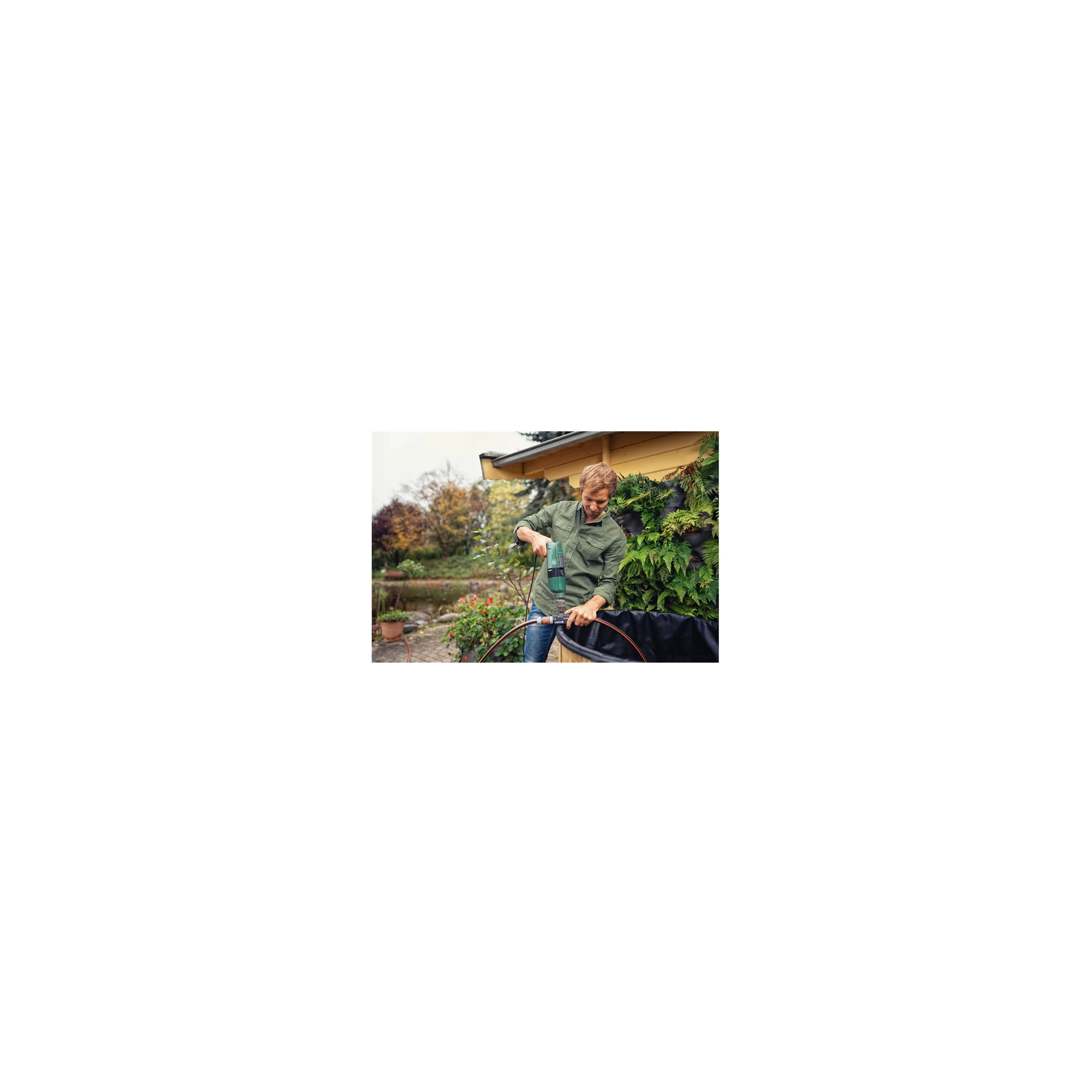 GARDENA Minipompe Perceuse 1490-20 – Pompe Auto-Amorçante 2400 L/h Pour Arrosage, Vidange, Jardin Et Urgences
