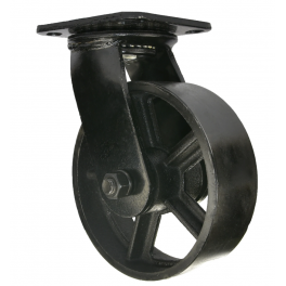 Laufrolle MINE'NOIR D.150 mit schwenkbarer Platte, Höhe 195 mm - CIME - Référence fabricant : 54672