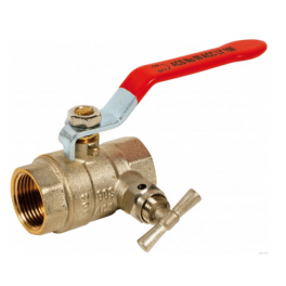 Double female brass ball valve with bleed, 40x49, series 585 - Sferaco - Référence fabricant : 585008