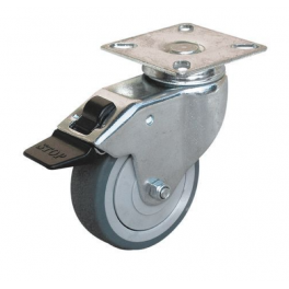 Castor with brake UNIROLL D.50 mm, swivel plate 50x50 mm, height 72 mm - CIME - Référence fabricant : 54909