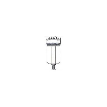 Wing valve D39.5 for plastic washbasin drain
