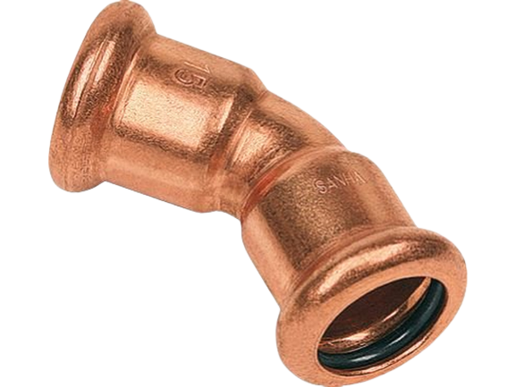 Copper elbow 45 degree to be crimped, diameter 12
