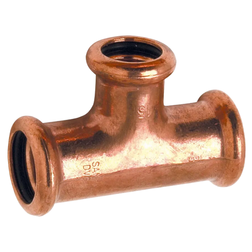 Kupfer-T-Stück zum Pressen, Durchmesser 22 mm