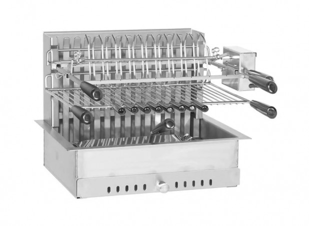 Gril encastrable Inox 61cm avec Tournebroche Electrique, livraison gratuite !