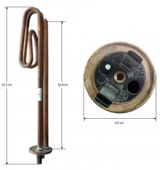 Ronde flens thermoplongeer weerstand 2000W, 23 cm