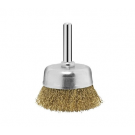 Brush in corrugated brass steel mounted on a 50 mm x 17 mm diameter rod - ATI Abrasifs - Référence fabricant : 16400-0660