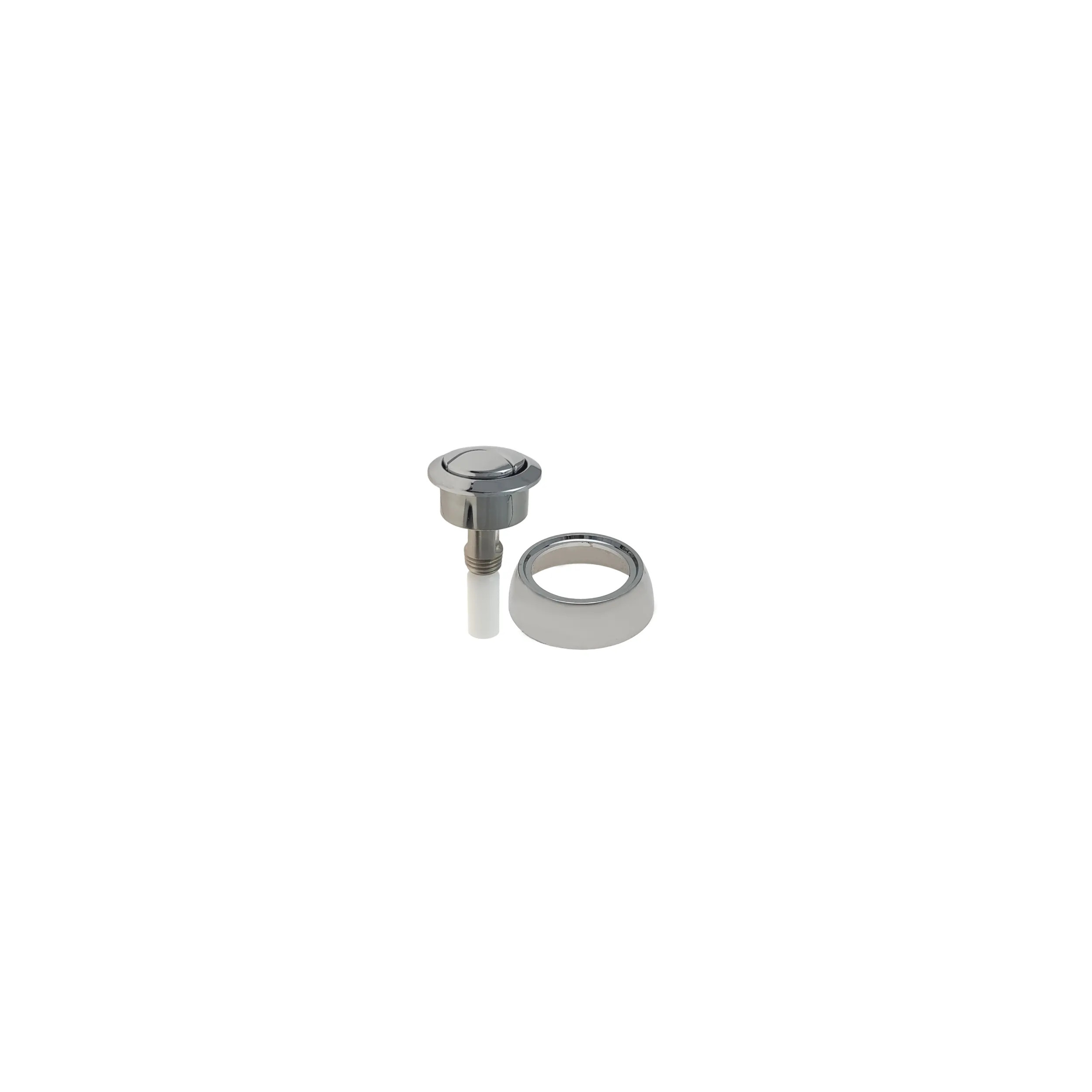 Ensemble bouton poussoir 3/6 L Chromé