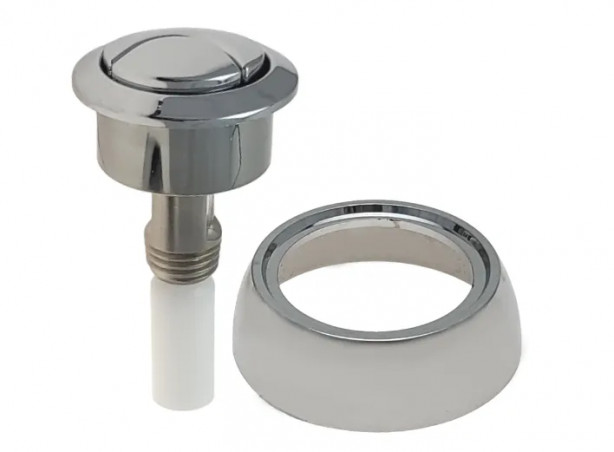 Ensemble bouton poussoir 3/6 L Chromé