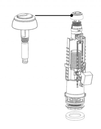 Ensemble bouton poussoir 3/6 L Chromé