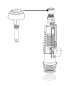 Bouton double poussoir 3/6 L, mécanisme de chasse WC, chromé Bouton double poussoir 3/6 L, mécanisme de chasse WC, chromé