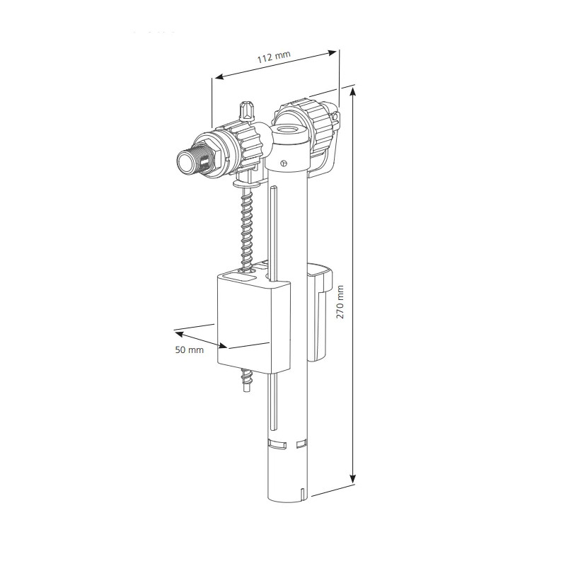 Siamp Robinet Flotteur Robinet Flotteur Siamp Pour Bâti-Chasse 535 - Pièce Détachée WC Suspendu Pièce Rechange Chasse D'eau 535