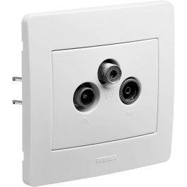 White TV, FM and satellite wall outlet - DEBFLEX - Référence fabricant : 739240
