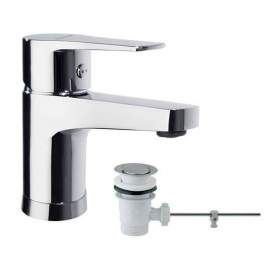 Single lever basin mixer with ABS Titanium waste - Ramon Soler - Référence fabricant : 180102VA9065