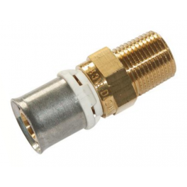 1/2" male multi-layer brass pipe fitting, fixed to be crimped 20 mm - PBTUB - Référence fabricant : MCRXSM220