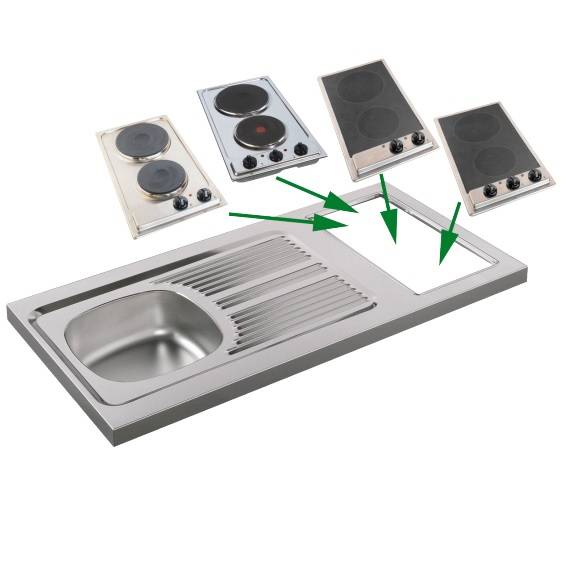 Sink kit 120x60, with cut-out for Domino (refurbished)
