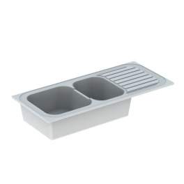 Built-in sink VALLAURIS 2 white 112 x 50 cm. - Allia - Référence fabricant : 00680000000