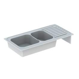 Roman sink with two basins and a drainer 1200x600mm. - Allia - Référence fabricant : 00690000000