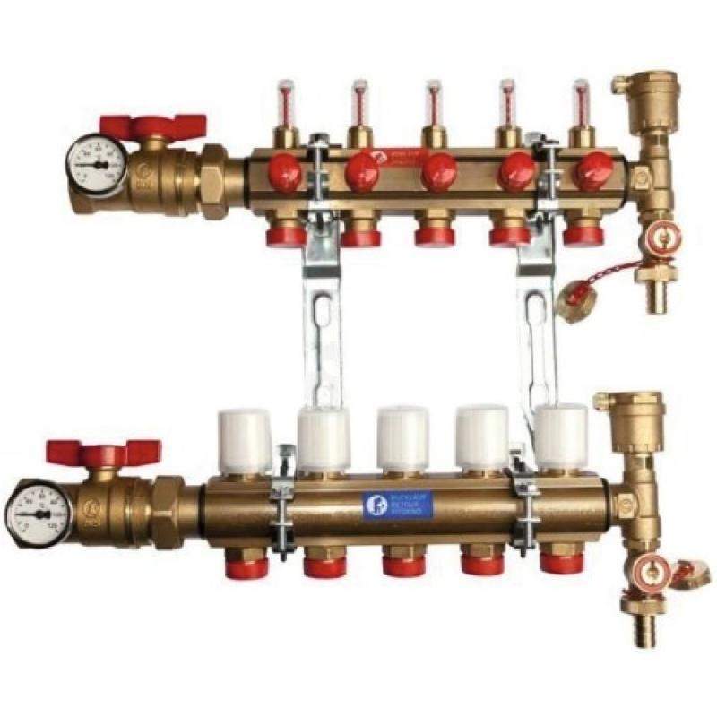 KITR553FK manifold preassembled with flow meter, 6 outlets. 