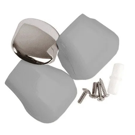 Kit charnière NOVELLINI, modèle LUNES G, gris, cache vis gris métal aspect inox