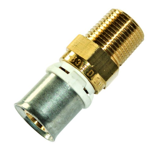 20x27/26mm male multi-layer nickel-plated brass fitting, lead-free