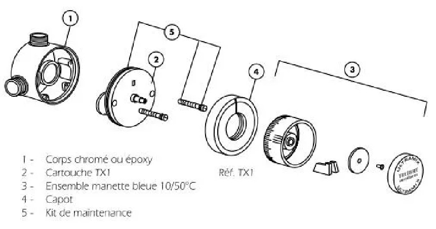  Eurotherm collective thermostatic mixing valve - 20x27 - 1 to 10 showers